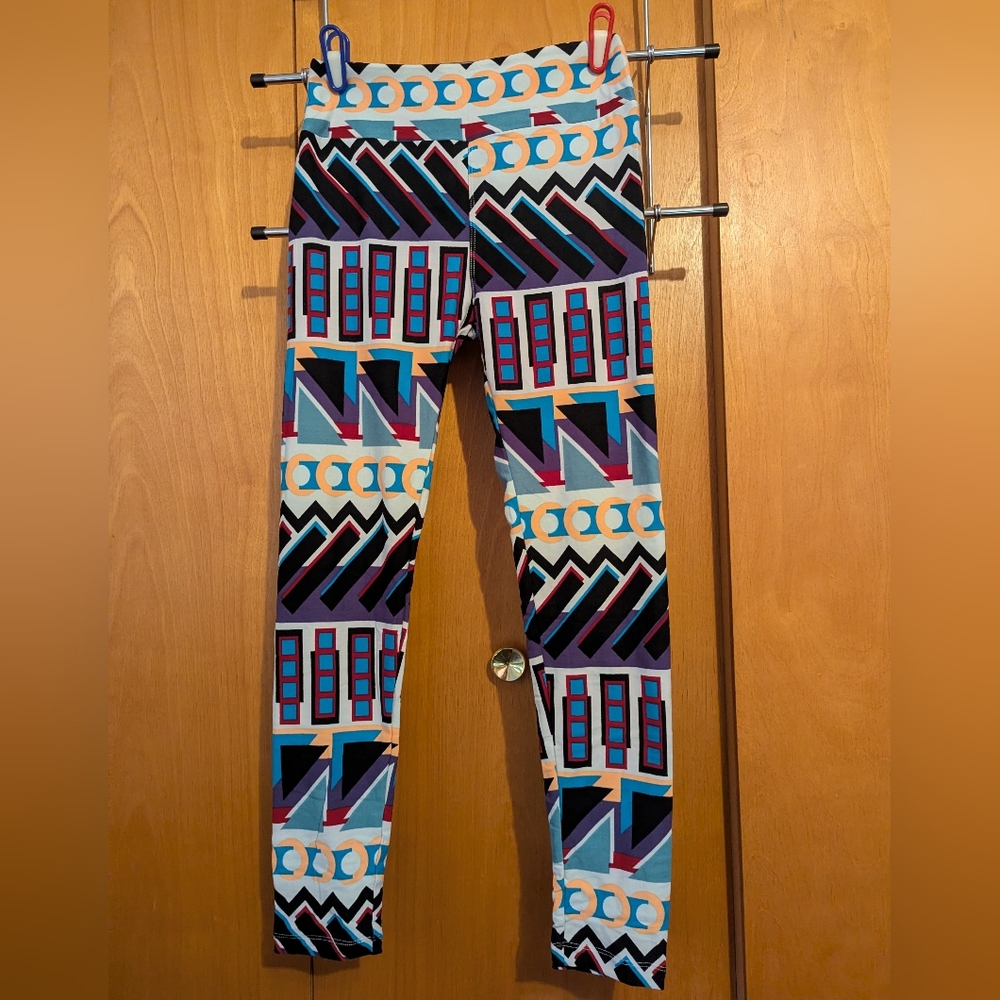 LuLaRoe OS Multi-colored Geometric Print Leggings